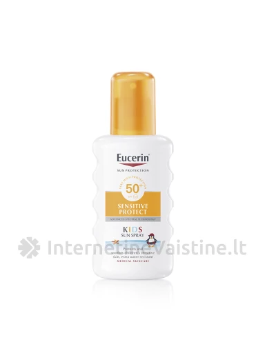 EUCERIN KIDS SENSITIVE PROTECT purškalas nuo saulės vaikams SPF50+, 200 ml | internetinevaistine.lt