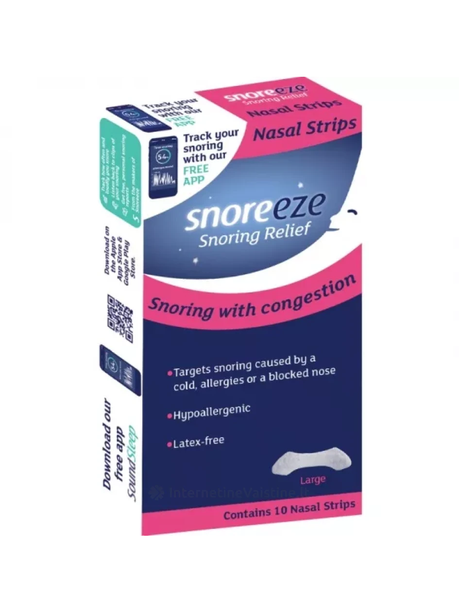 SNOREEZE nosies juostelės nuo knarkimo, L, N10 | internetinevaistine.lt