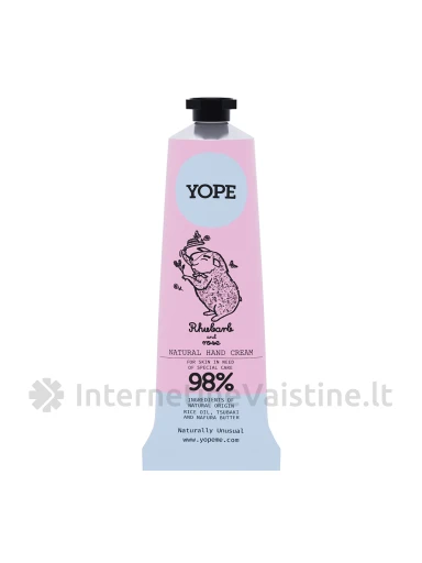 YOPE natūr. rankų kremas Rabarbarai/Rožės, 50 ml, Vnt | internetinevaistine.lt