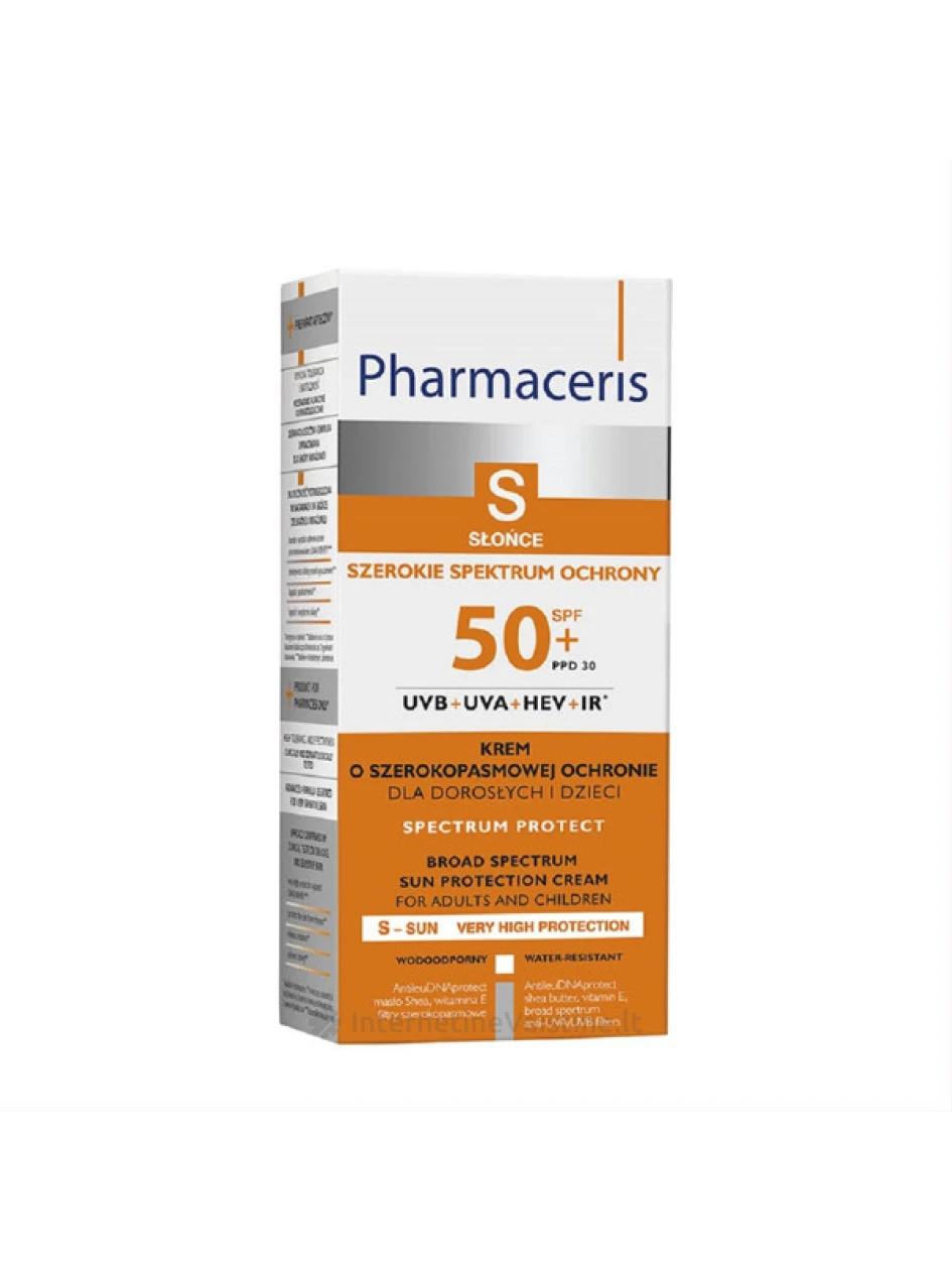 PHARMACERIS S kremas veidui apsaug. SPF50+, 50 ml | internetinevaistine.lt