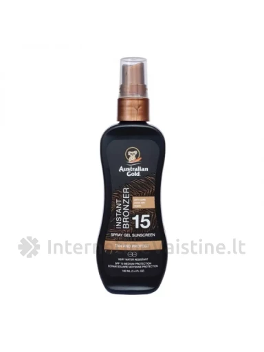 AUSTRALIAN GOLD nuo saulės apsaugantis pienelis su bronzantais, SPF 15, 100 ml, Vnt | internetinevaistine.lt
