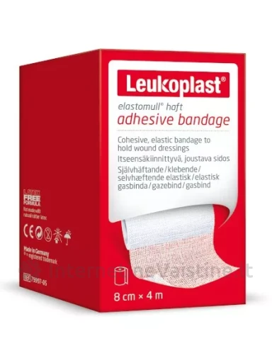 LEUKOPLAST savaime prilimpantis elastinis bintas ELASTOMULL HAFT, 8 cm x 4 m, baltas, 1 vnt. | internetinevaistine.lt