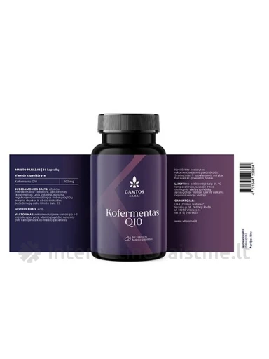GAMTOS NAMAI KOFERMENTAS Q10 100mg kaps., 60 vnt. | internetinevaistine.lt