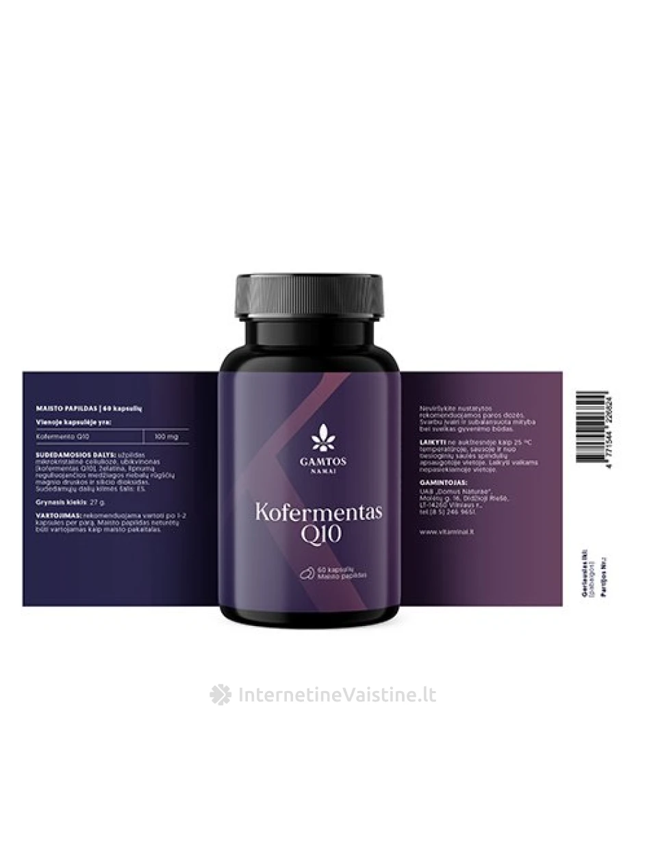 GAMTOS NAMAI KOFERMENTAS Q10 100mg kaps., 60 vnt. | internetinevaistine.lt