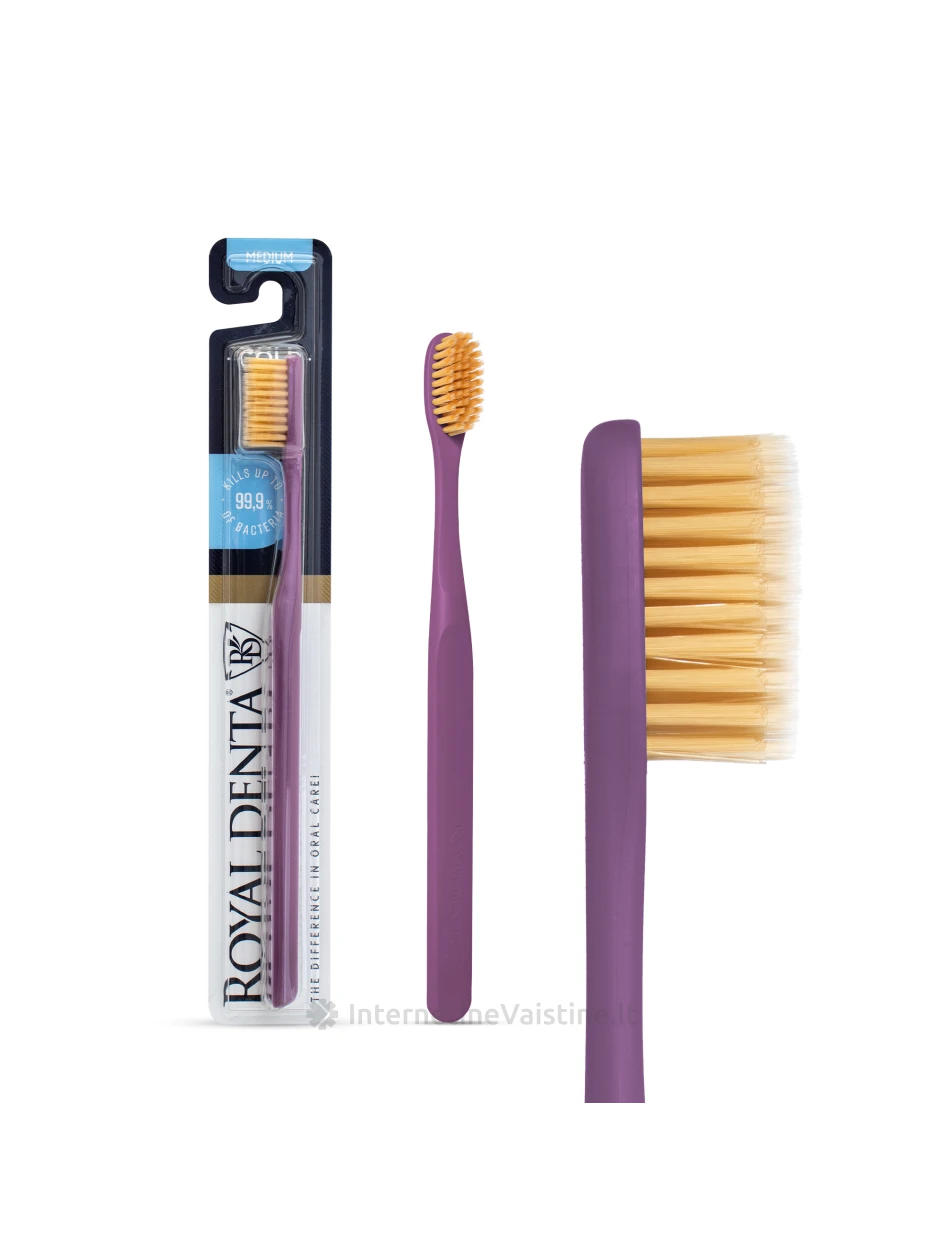 ROYAL DENTA dantų šepetėlis Gold Medium, 1 vnt. | internetinevaistine.lt