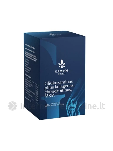 GLIUKOZAMINAS PLIUS Kolagenas, Chondroitinas, MSM tab. N60 | internetinevaistine.lt