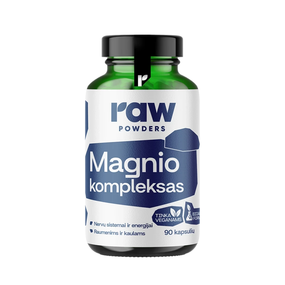 RAW POWDERS Magnio kompleksas PLUS, 90 kapsulių