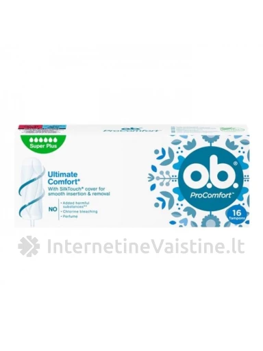 Tamponai O.B. Pro Comfort Super Plus 16 vnt., 16vnt. | internetinevaistine.lt