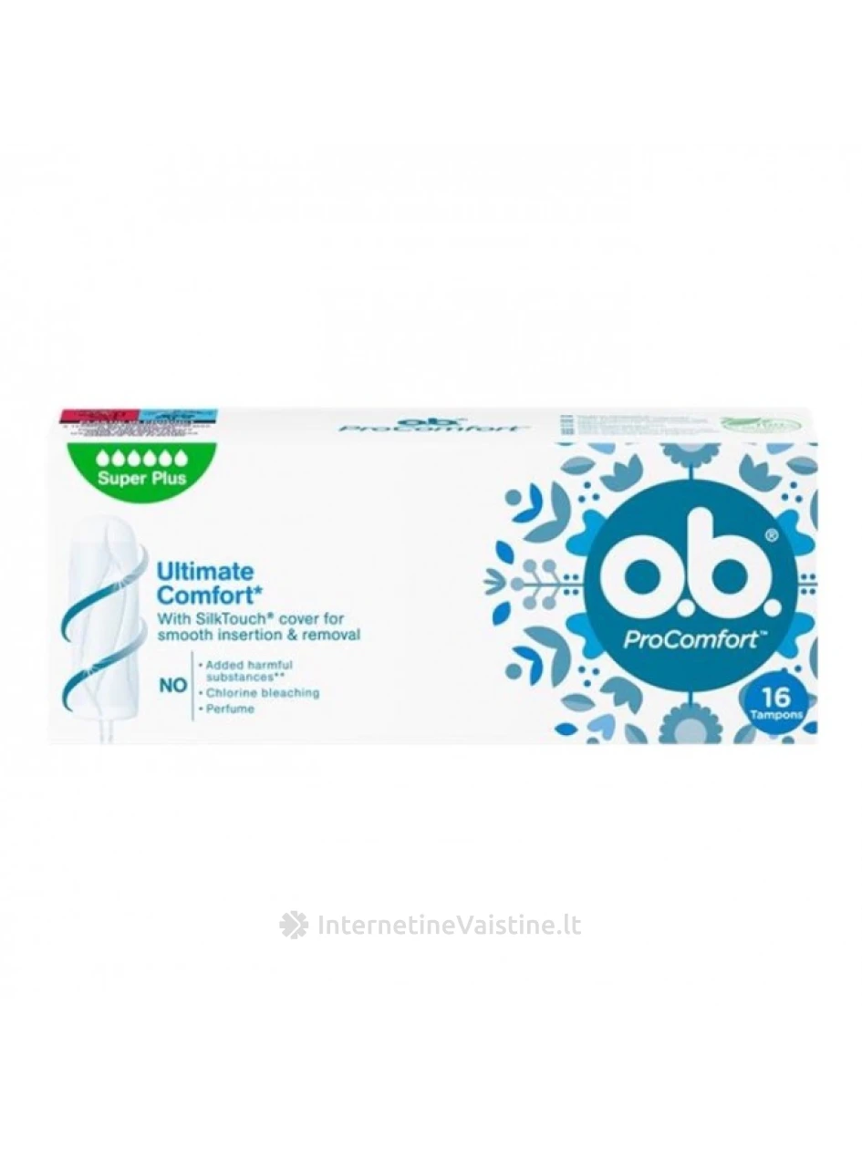 Tamponai O.B. Pro Comfort Super Plus 16 vnt., 16vnt. | internetinevaistine.lt