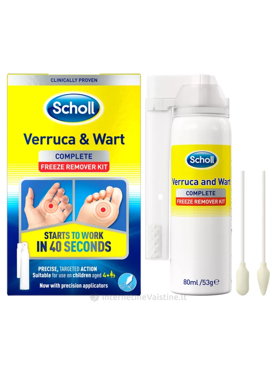 SCHOLL paprastųjų ir padų karpų šalinimui purškiklis, 80 ml, Vnt | internetinevaistine.lt
