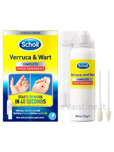 SCHOLL paprastųjų ir padų karpų šalinimui purškiklis, 80 ml, Vnt | internetinevaistine.lt