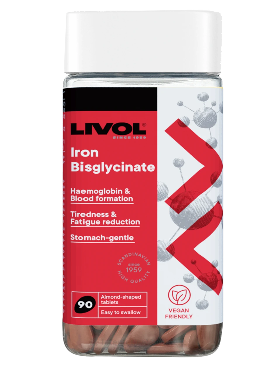 LIVOL Geležies bisglicinatas, 90 tablečių, 90 tablečių | internetinevaistine.lt