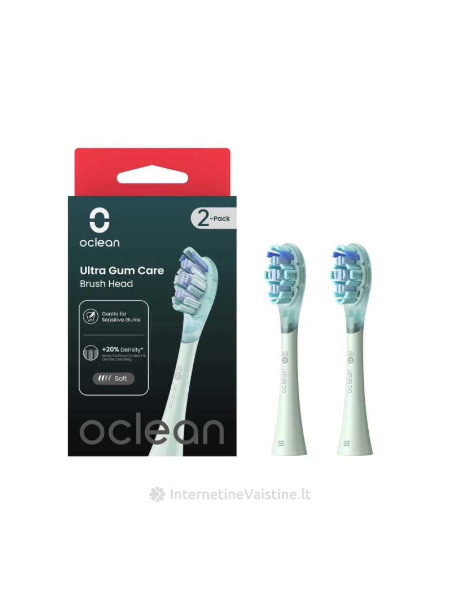 OCLEAN Ultra Gum Care UG01 G02 Green elektrinio šepetėlio galvutės, N2 | internetinevaistine.lt