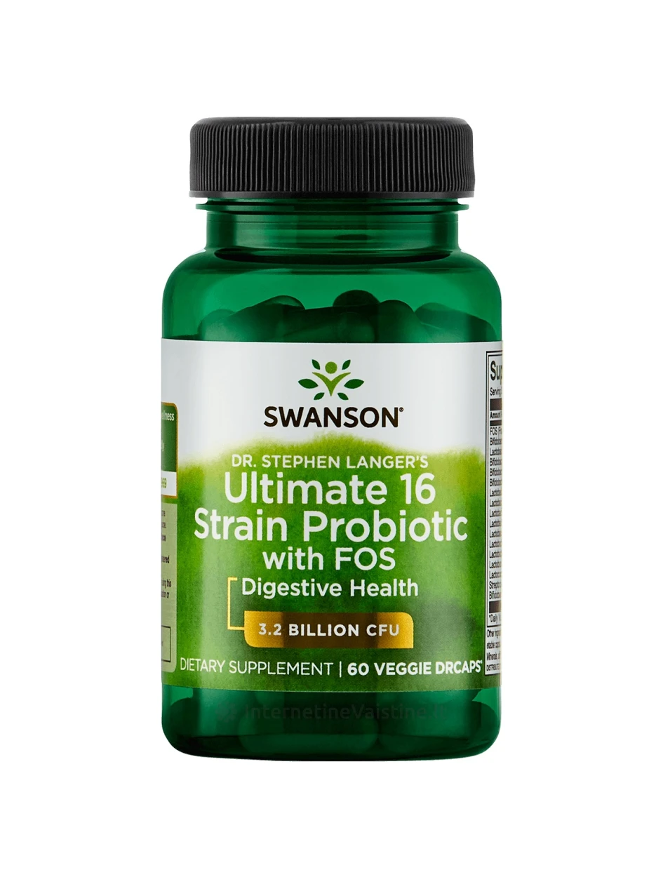 SWANSON, Probiotikai-16, 60 vegetariškų kapsulių, N1 | internetinevaistine.lt