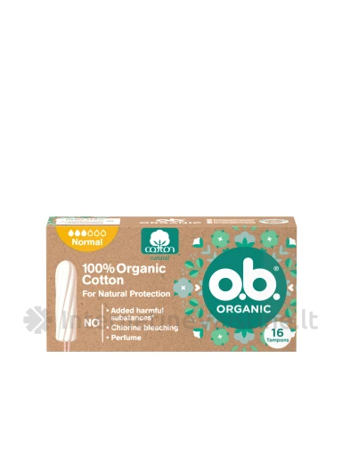 Tamponai O.B. Organic Normal 16 vnt., 16vnt. | internetinevaistine.lt