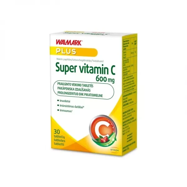 WALMARK SUPER VITAMINAS C, 600 mg, tab. N30