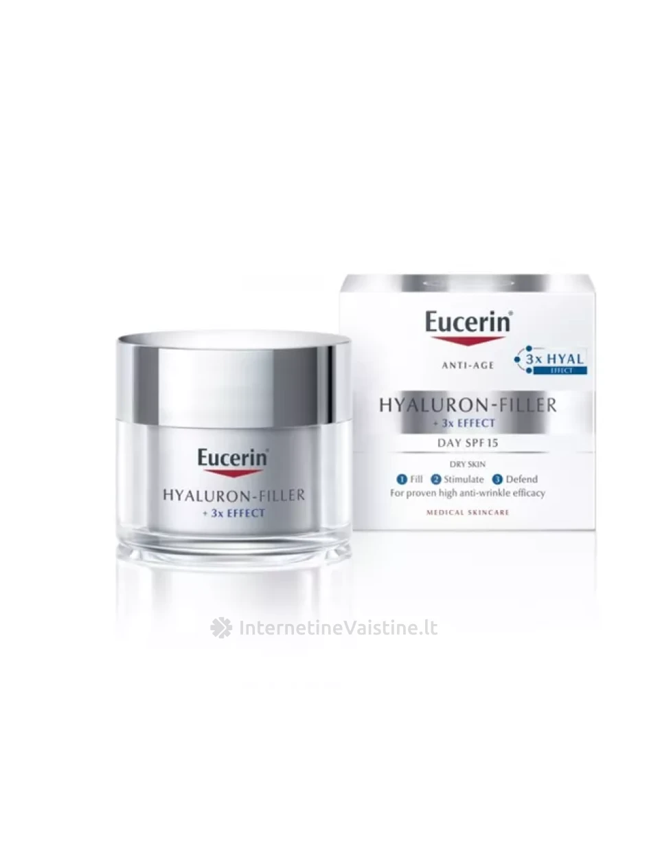 EUCERIN dieninis kremas sausai odai HYALURON FILLER SPF 15, 50 ml, N1 | internetinevaistine.lt