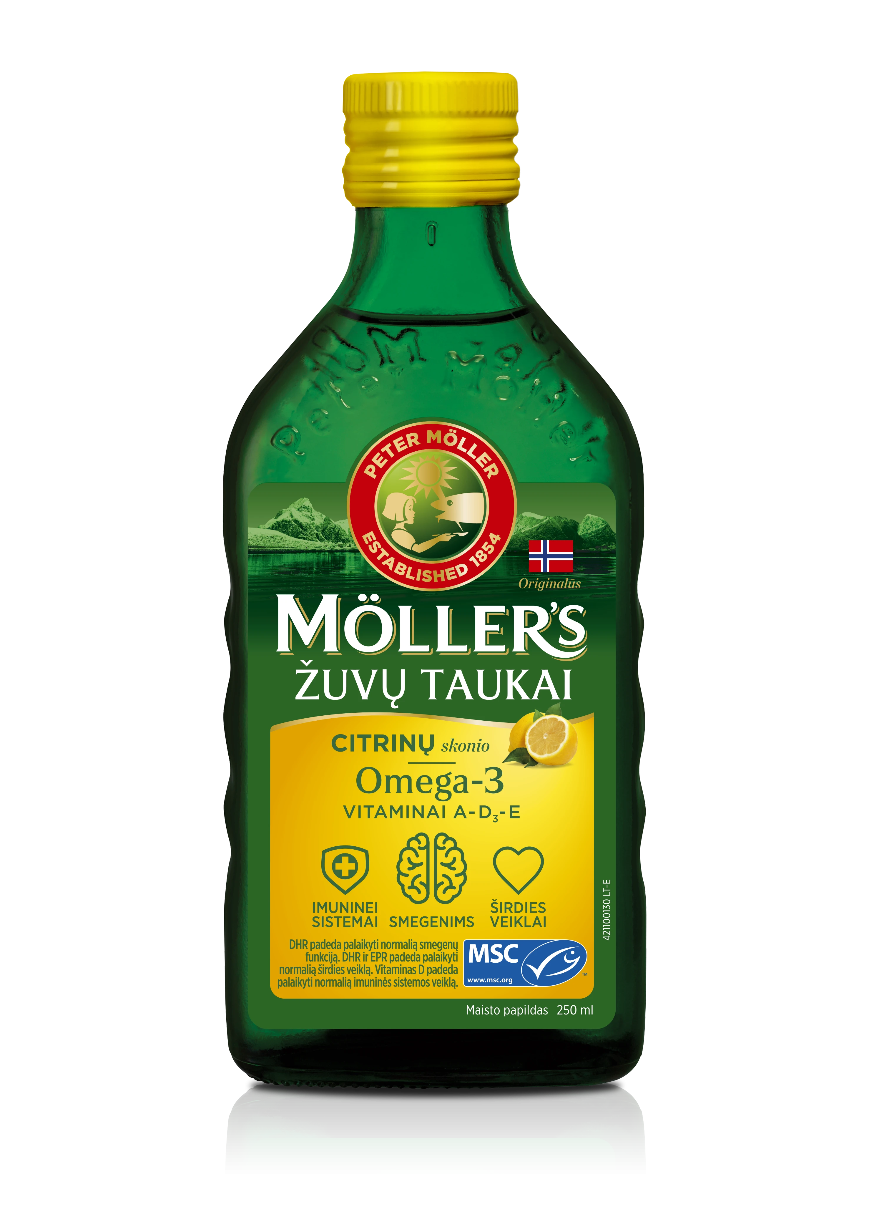 MOLLER’S ŽUVŲ TAUKAI CITRINŲ SKONIO, 250 ml