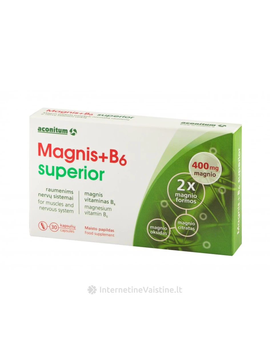 MAGNIS+B6 SUPERIOR KAPS. N30 | internetinevaistine.lt