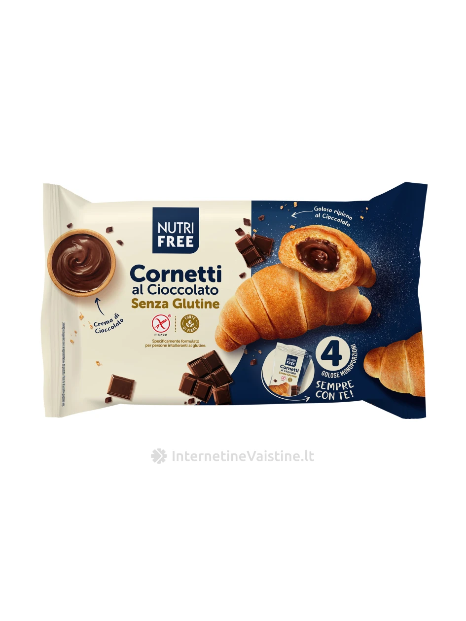 NUTRIFREE CORNETTI  - kruasanas su šokolado įdaru be glitimo, 240g | internetinevaistine.lt
