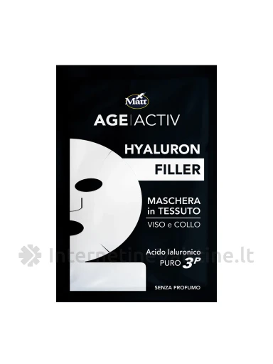 MATT Hyaluron Filler vienkartinė kaukė veidui, 1 vnt. | internetinevaistine.lt