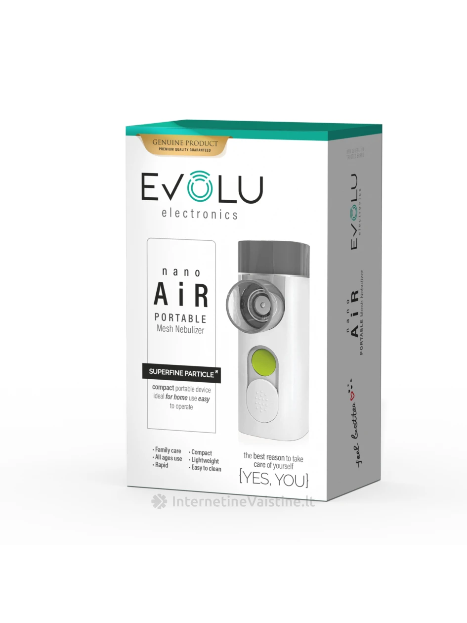 EVOLU Nano Air Inhaliatorius Nebulaizeris, Vnt | internetinevaistine.lt