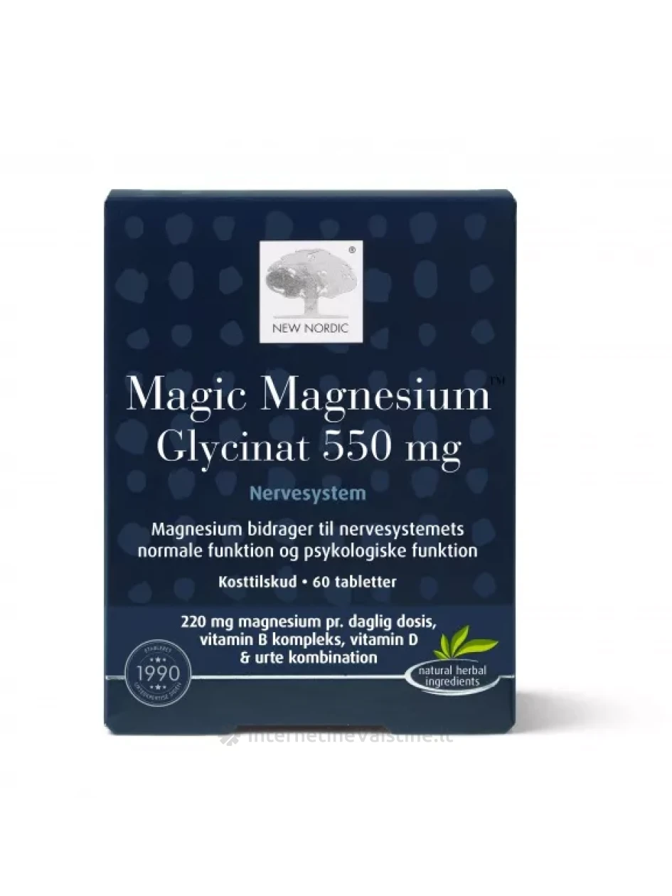 NEW NORDIC Magic Magnesium Glycinat 750mg tab. N60, 60 vnt. | internetinevaistine.lt