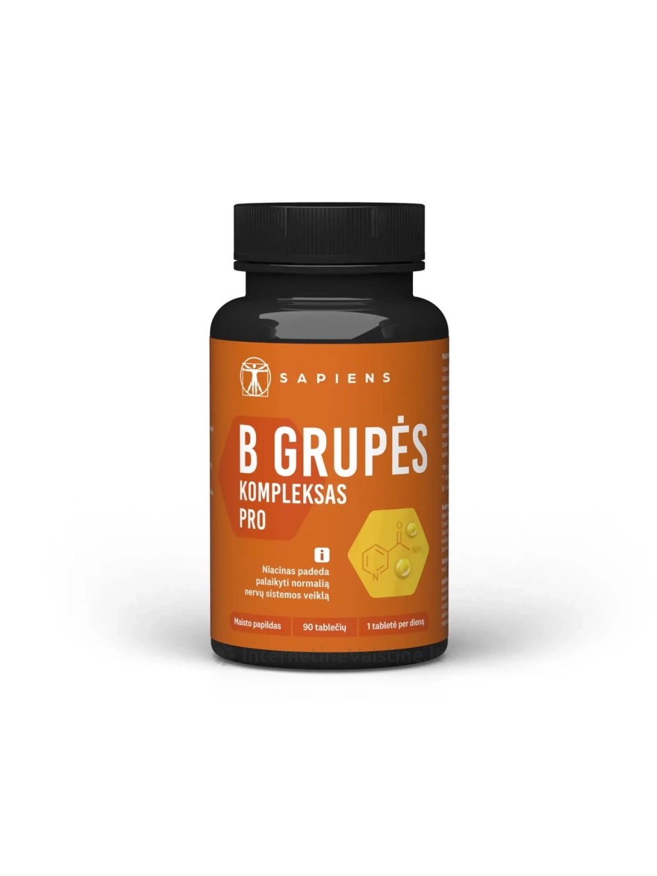 SAPIENS B grupės kompleksas PRO tab. N90, 90 vnt. | internetinevaistine.lt
