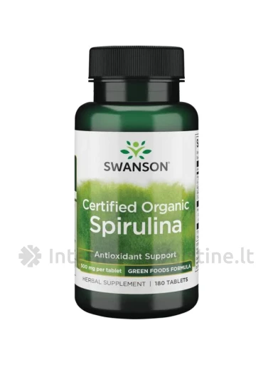 SWANSON, Spirulina (Ekologiška JAV), 180 tablečių, N1 | internetinevaistine.lt