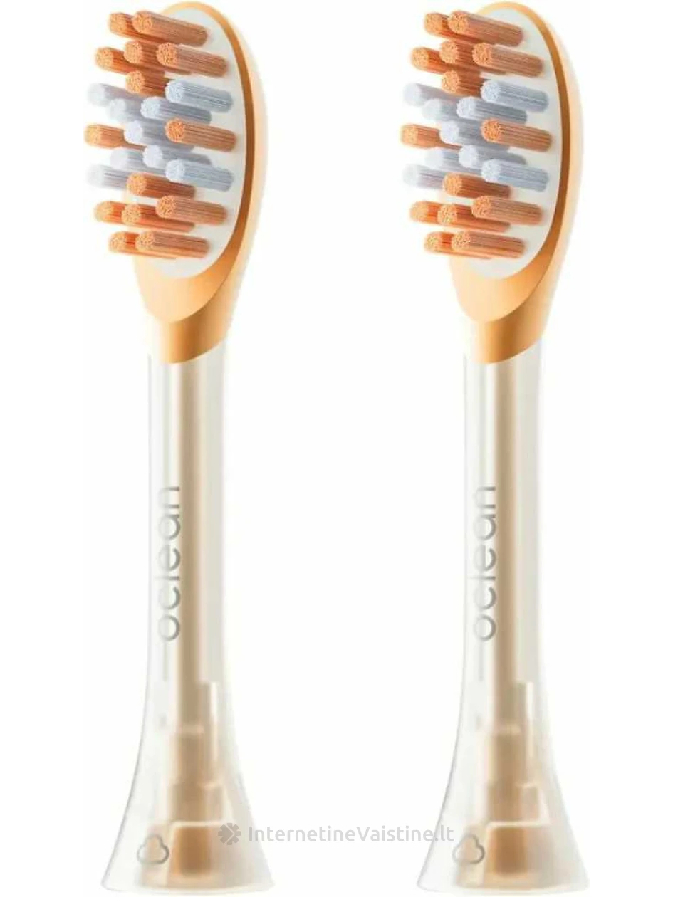OCLEAN Brush Head 2 pcs P1K2 Orange elektriniui dantų šep. galvutės N2 | internetinevaistine.lt