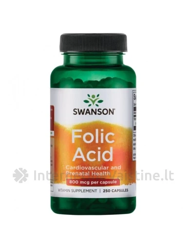 SWANSON FOLIO RŪGŠTIS (Foliatas) 800mcg kaps. N250 | internetinevaistine.lt