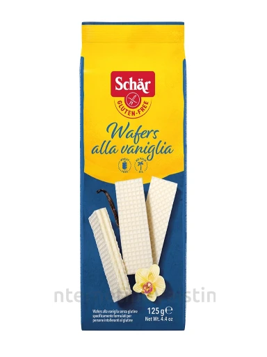 Schär WAFERS ALLA VANIGLIA - vafliai su vanilės skonio pertepimu be glitimo, 125g | internetinevaistine.lt