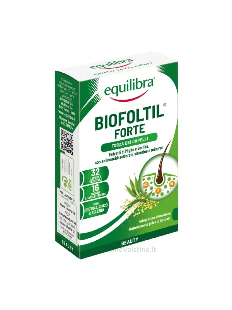 EQUILIBRA plaukams ir nagams BIOFOLTIL STRONG kaps. N32 | internetinevaistine.lt