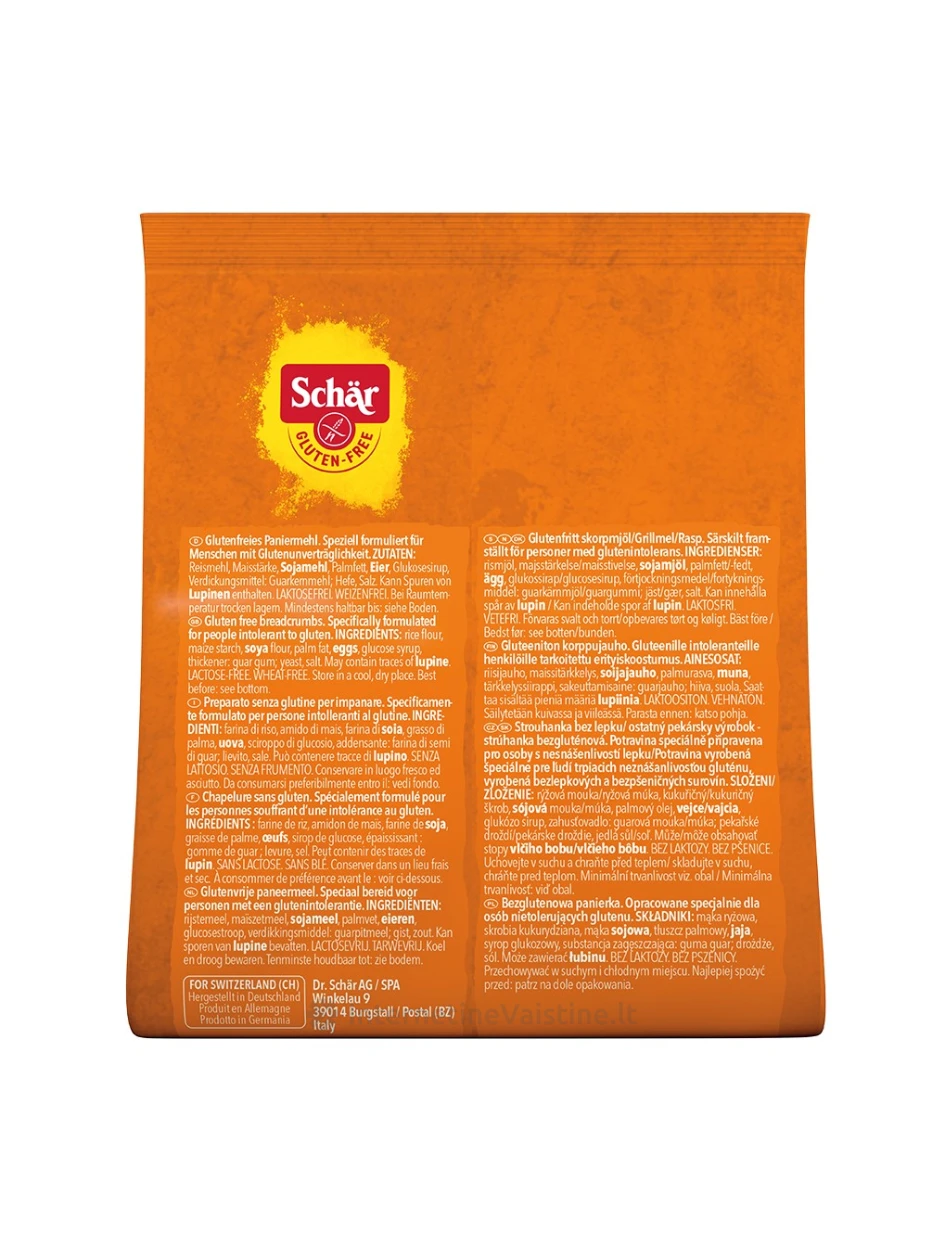 Schär PANIERMEHL BREADCRUMBS - džiūvėsėliai kepimui be glitimo, 300g | internetinevaistine.lt