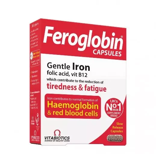 VITABIOTICS FEROGLOBIN B12, 30 kapsulių