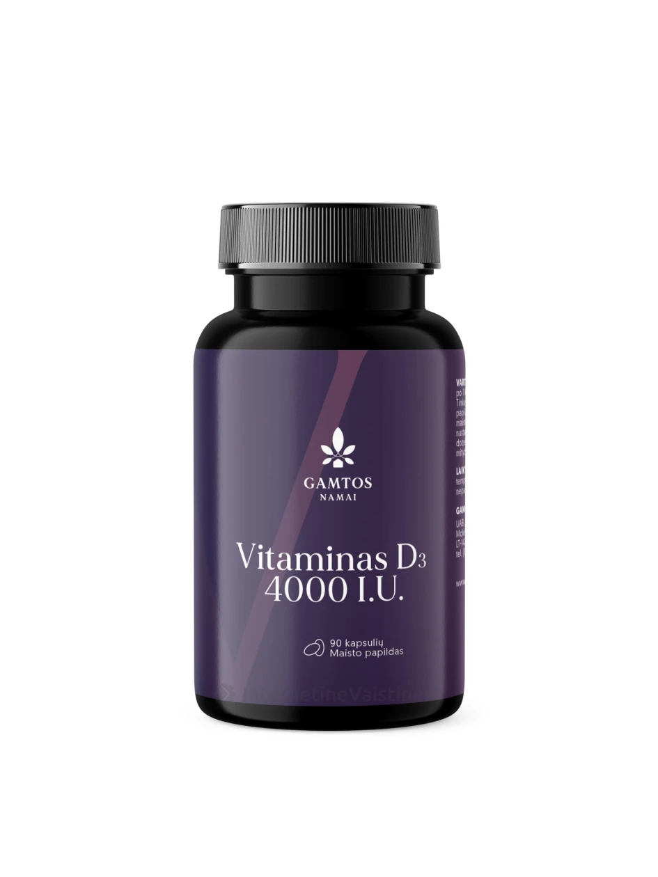 VITAMINAS D3 4000IU kaps. N90, 90 vnt. | internetinevaistine.lt
