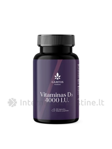 VITAMINAS D3 4000IU kaps. N90, 90 vnt. | internetinevaistine.lt