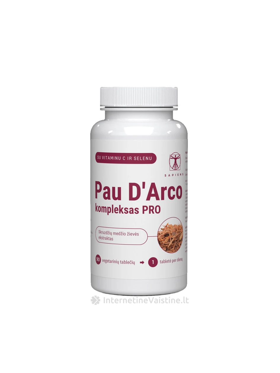 SAPIENS Pau D Arco kompleksas tab. N90, 90 vnt. | internetinevaistine.lt