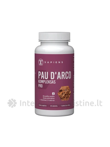 SAPIENS Pau D Arco kompleksas tab. N90, 90 vnt. | internetinevaistine.lt