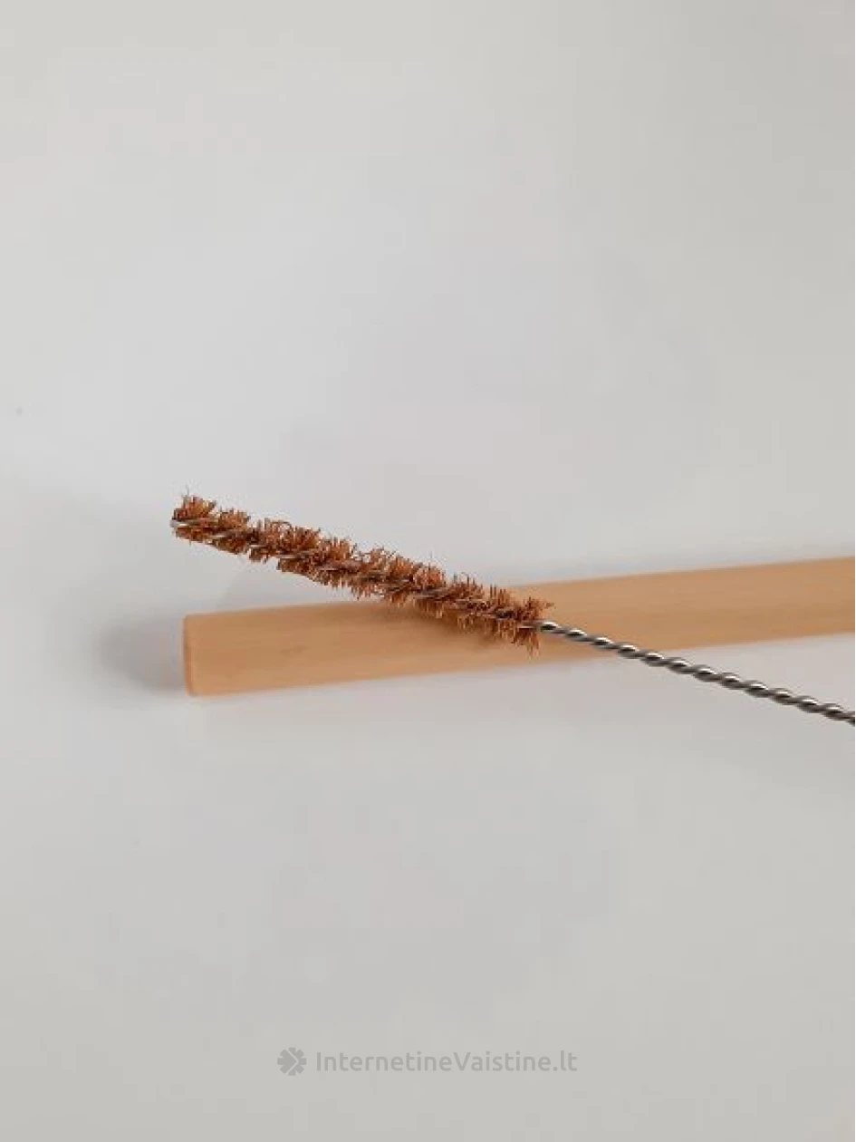 GREEN WHALE bambukiniai  šiaudeliai ir valymo šepetėlis, 10 vnt.+ 1vnt | internetinevaistine.lt