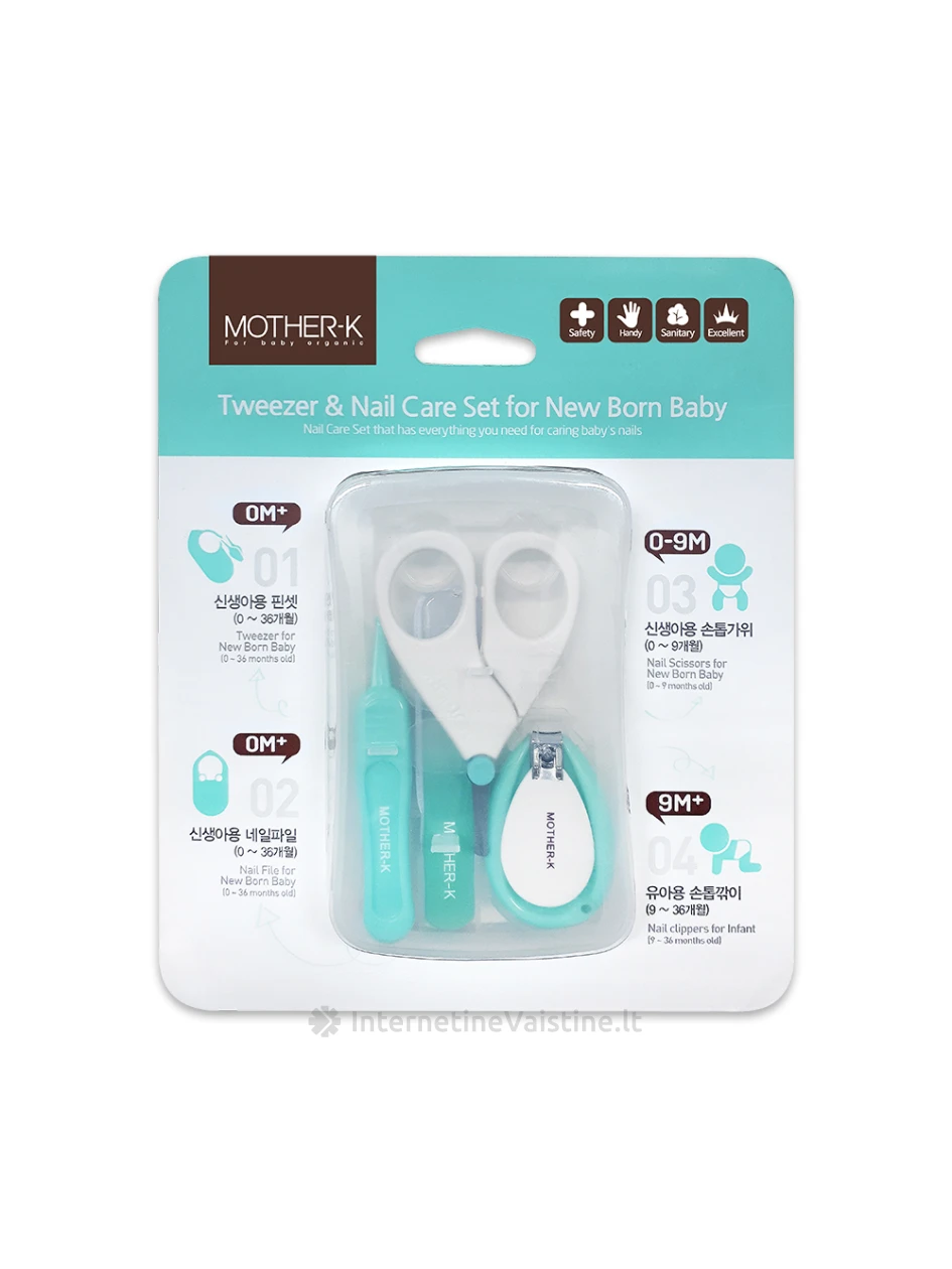 MOTHER-K nagų priežiūros rinkinys vaikams 4d. nuo 0 mėn.  (dėžutė), Vnt | internetinevaistine.lt