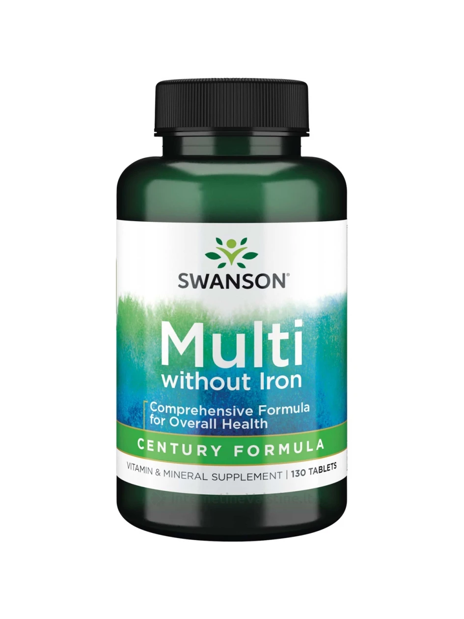 SWANSON, Super multivitaminų ir mineralų kompleksas be geležies, 130 tablečių, N1 | internetinevaistine.lt