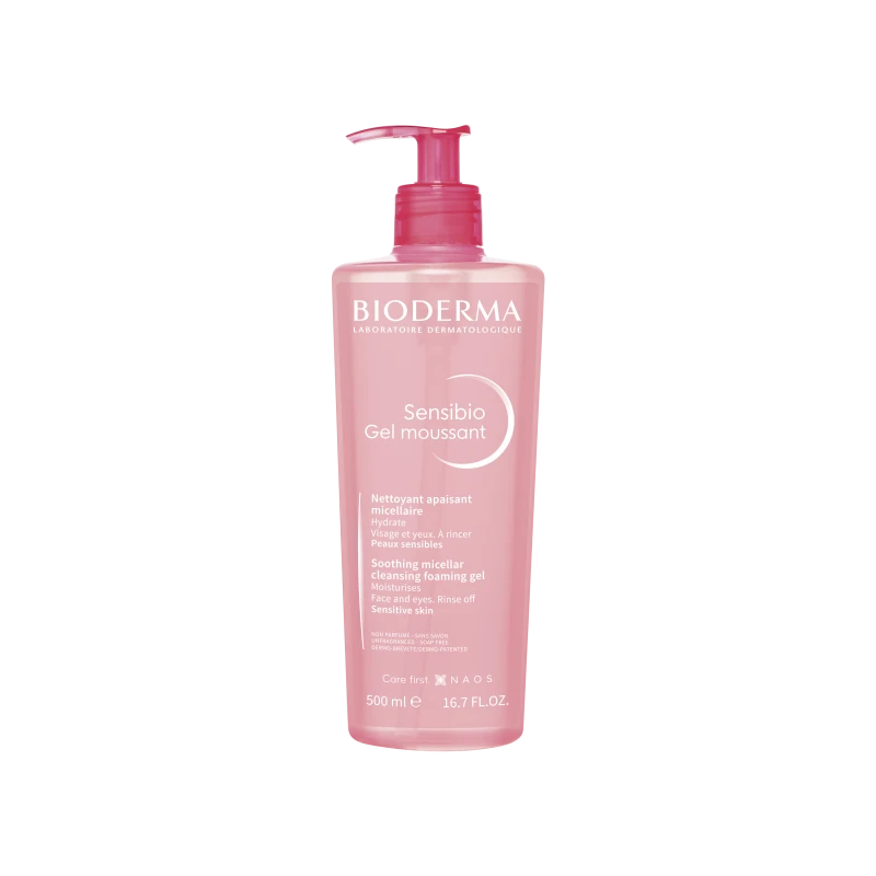 BIODERMA SENSIBIO GEL MOUSSANT, švelnus micelinis gelinis prausiklis jautriai odai, 500 ml, N1