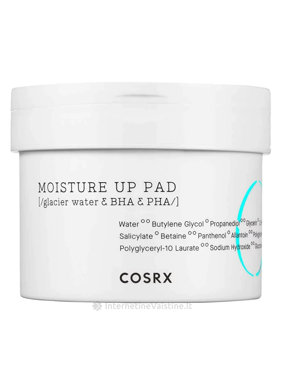 COSRX One Step Moisture Up Pad padeliai veidui drėkin. N70, 70 vnt. | internetinevaistine.lt