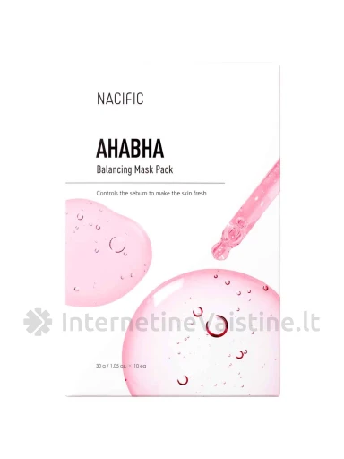 NACIFIC AHA/BHA Balancing Mask balansuojanti lakštinė veido kaukė, 30 g, Vnt | internetinevaistine.lt