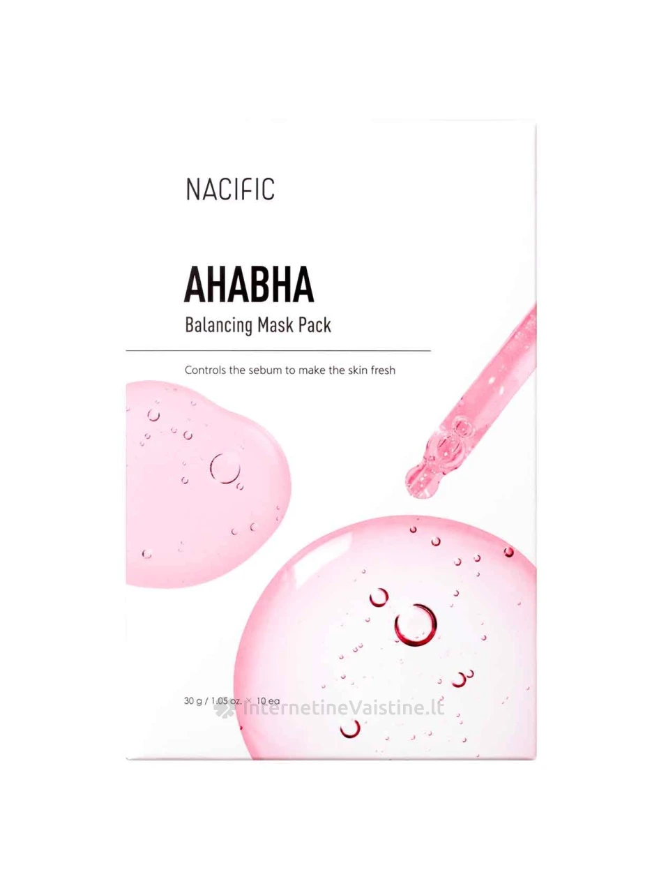 NACIFIC AHA/BHA Balancing Mask balansuojanti lakštinė veido kaukė, 30 g, Vnt | internetinevaistine.lt