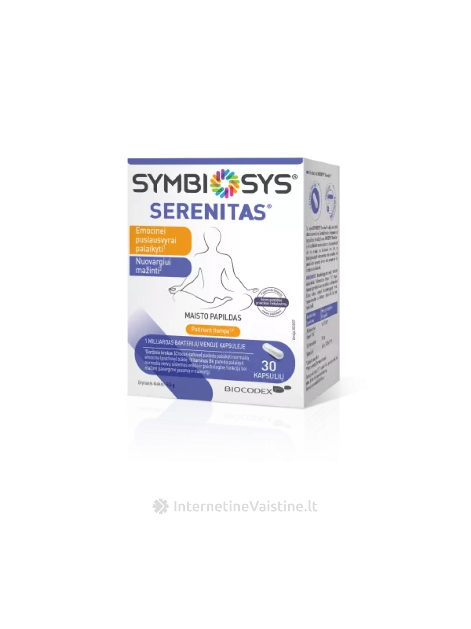 SYMBIOSYS maisto papildas SERENITAS, 30 kapsilių | internetinevaistine.lt
