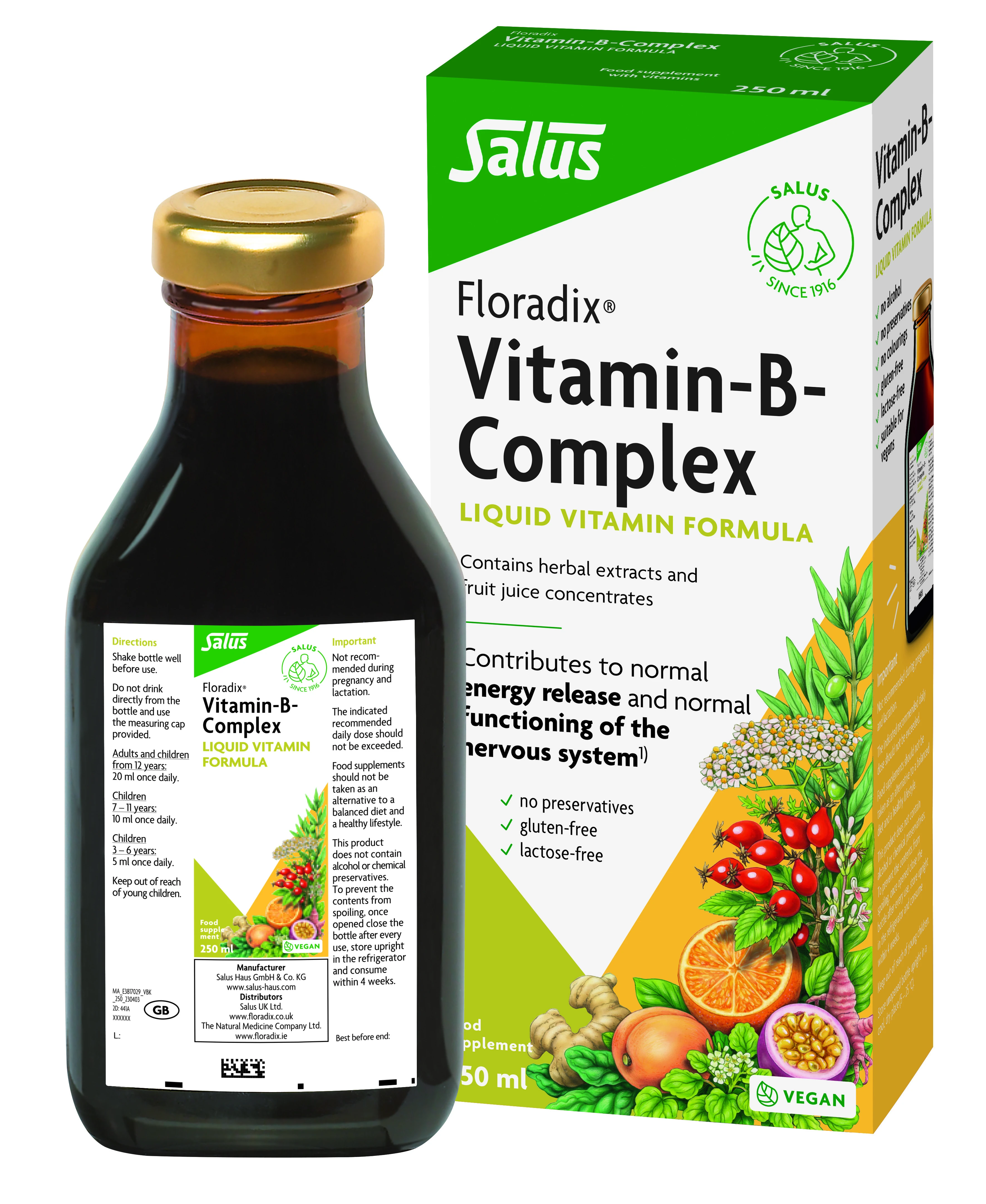 Floradix VITAMIN-B-COMPLEX be glitimo, 250 ml