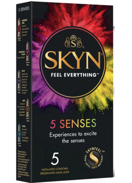 LIFESTYLES SKYN FIVE SENSES prezervatyvai, 5vnt.