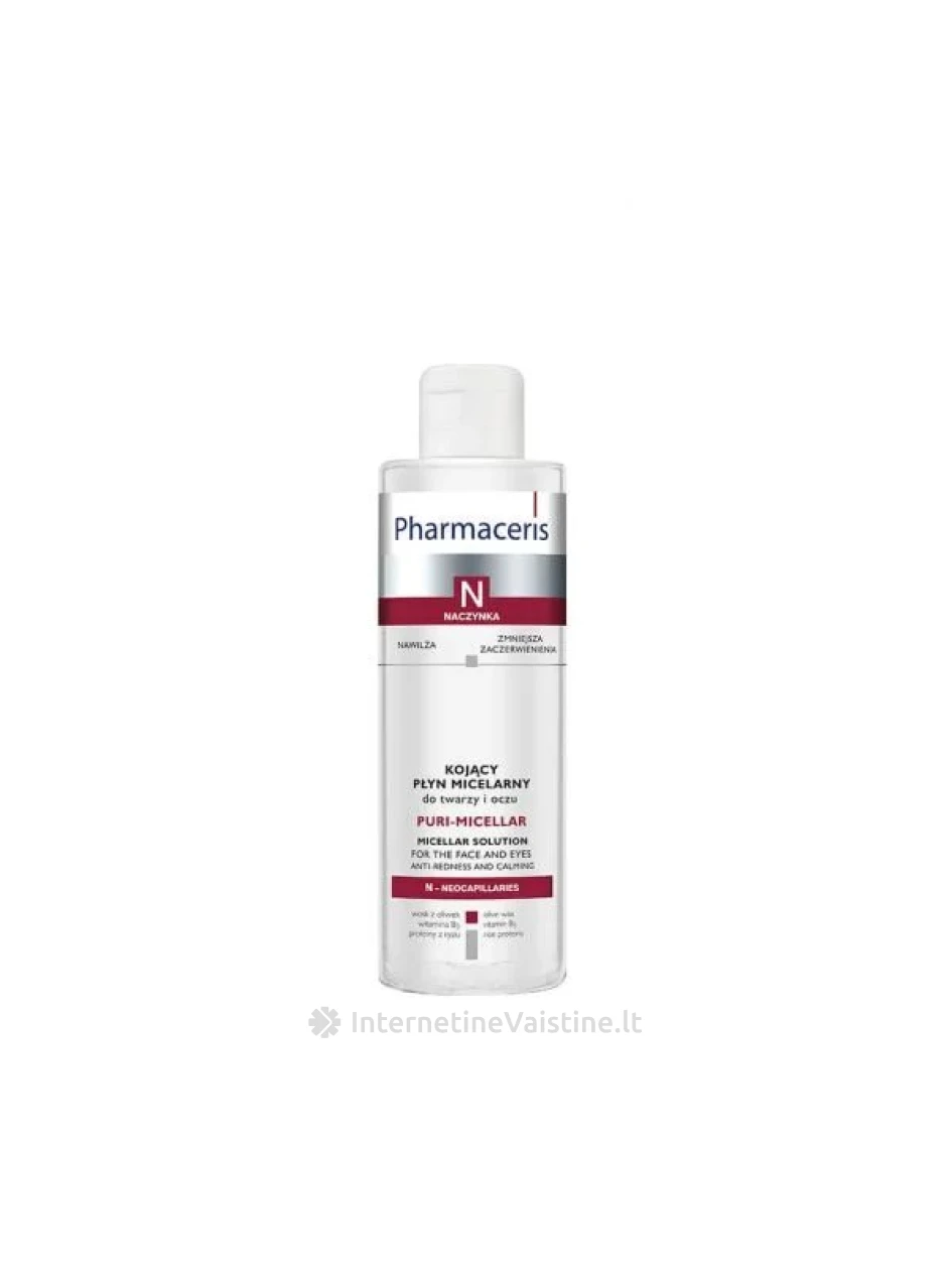 PHARMACERIS N,PURI-MICELLAR 200ml micel.tirpalas, makiažo valikl., N1 | internetinevaistine.lt